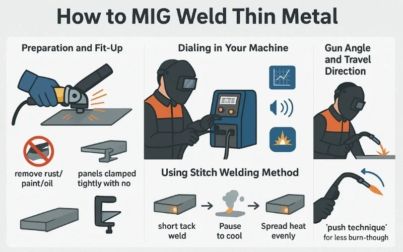 How to MIG Weld Thin Metal Without Burning - how to mig weld thin metal