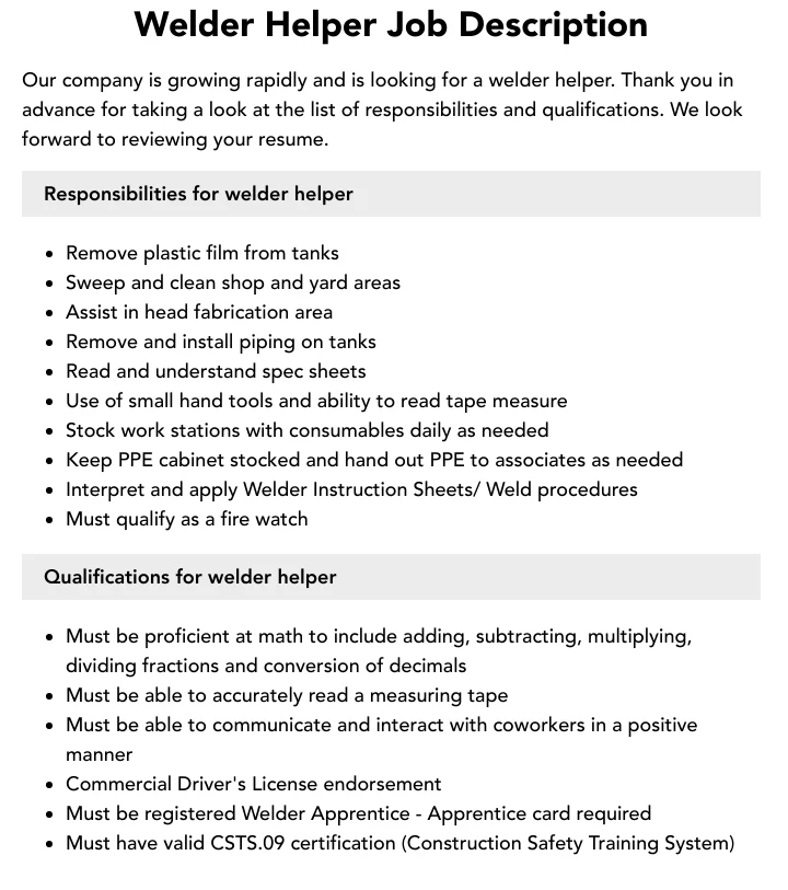 What Welder Helper Jobs Actually Involve - welder helper jobs