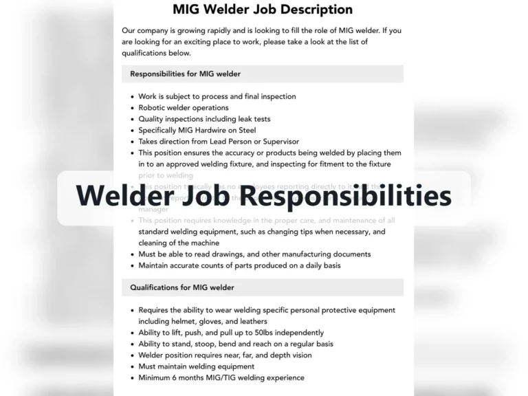 Welder Job Responsibilities