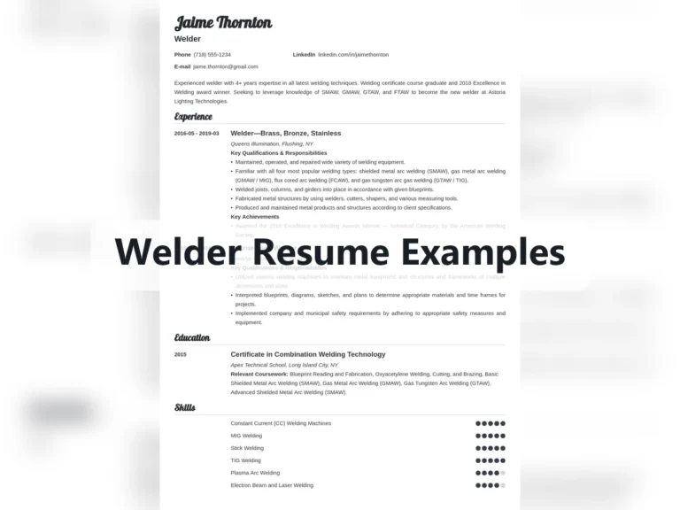 Welder Resume Examples